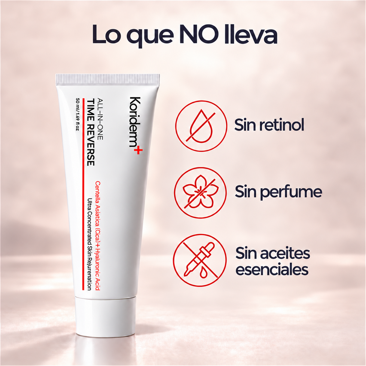 Lo que no lleva: sin retinol, sin perfume, sin aceites esenciales